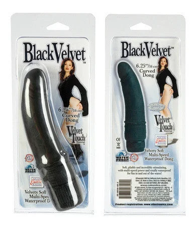 Vibrator gloss edge-Black Velvet - Curved Dong 6.5-inch - Black