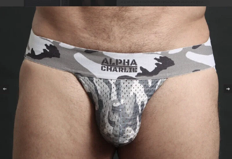 Silicone toys with calm waves-Alpha C "Gray Camo" Jockstrap