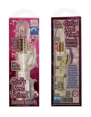 Vibrator own spark-Girl's Best Friend - Diamond Butterfly - Clear