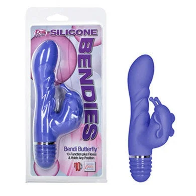 Vibrator light vibe-Silicone Bendies Bendi Butterf Butterfly Purple