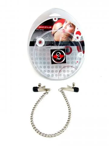 BDSM toy gag performances-Nipple Clamps - Alligator With Chain - Chrome