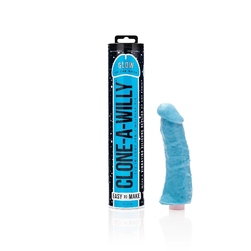 Vibrator calm touch-Clone A Willy Realistic Vibrator Silicone Dildo In Home Molding Kit GLOW IN THE DARK Blue