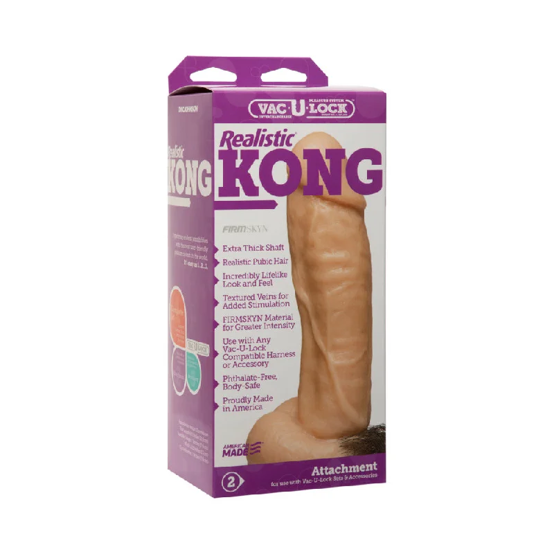 Silent air pulse anal toys-Vac-U-Lock - Realistic KONG White