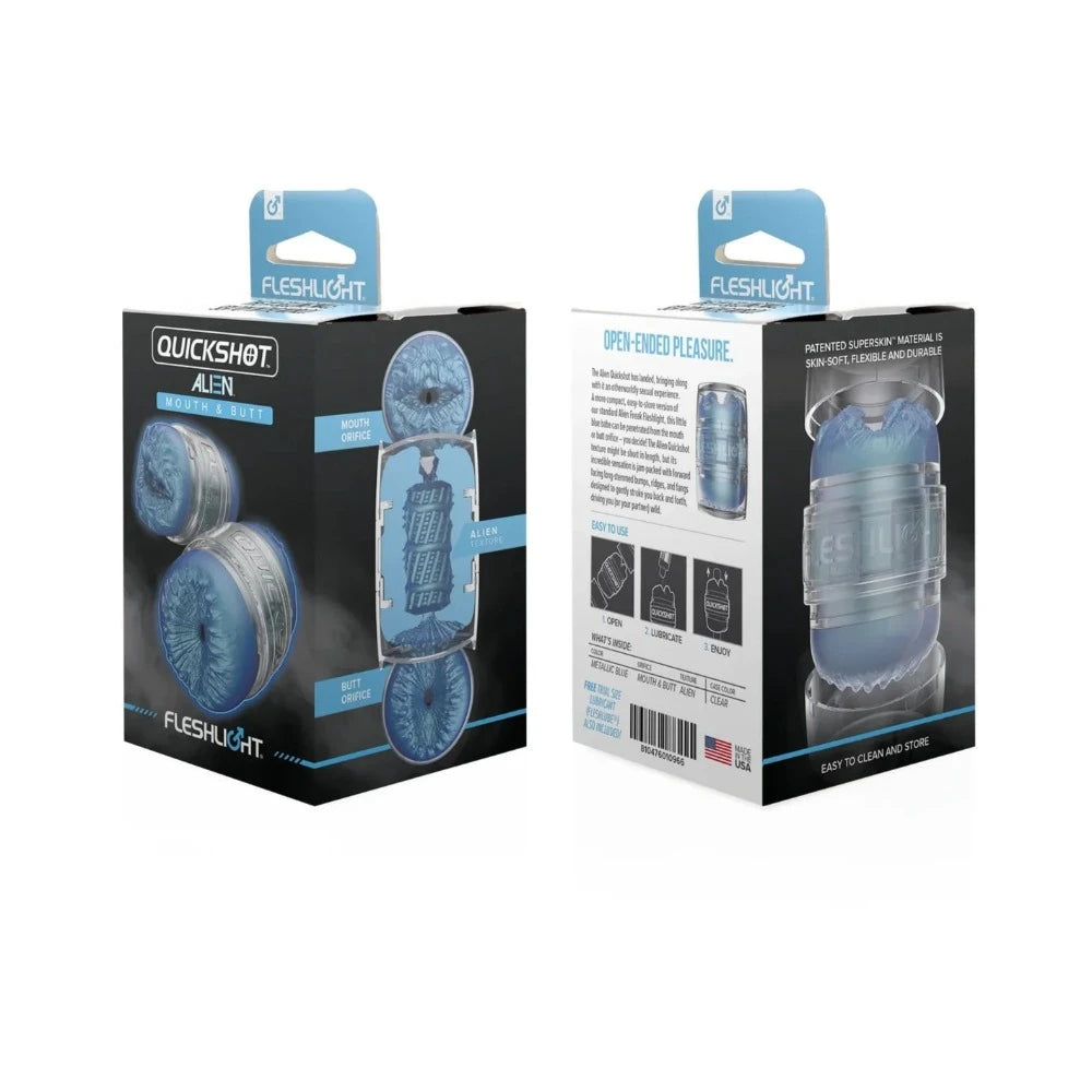 Sex toys with calm settings-Fleshlight ''Alien Mouth & Butt'' Quickshot Stroker -Blue