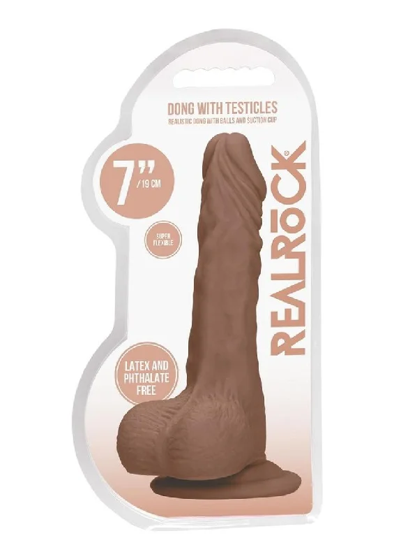 wire-free-dildo-RealRock Skin Realistic Dildo with Balls - 7 in.