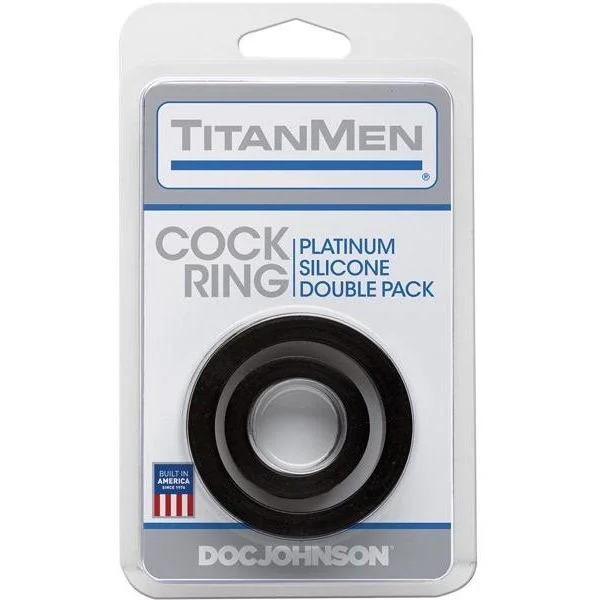 cock ring night mode-Titanmen Platinum Silicone Cock Ring - Pack of 2