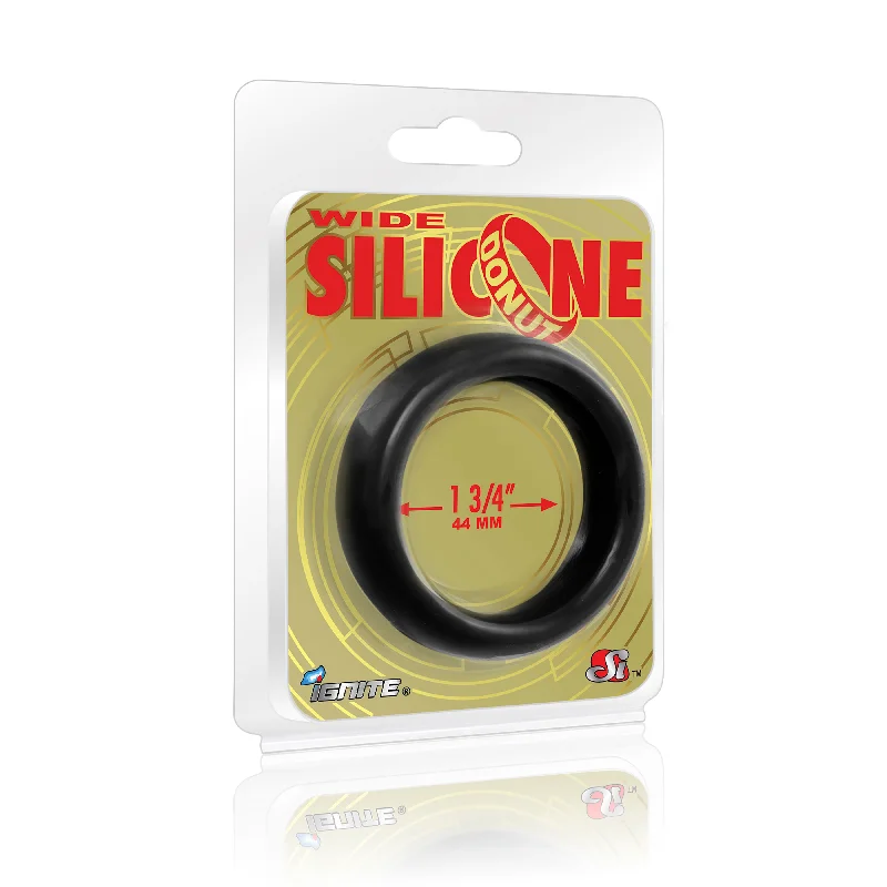 cock ring distraction-Si-95130 COCK RING - WIDE SILICONE DONUT - BLACK (1.75 in/44mm)