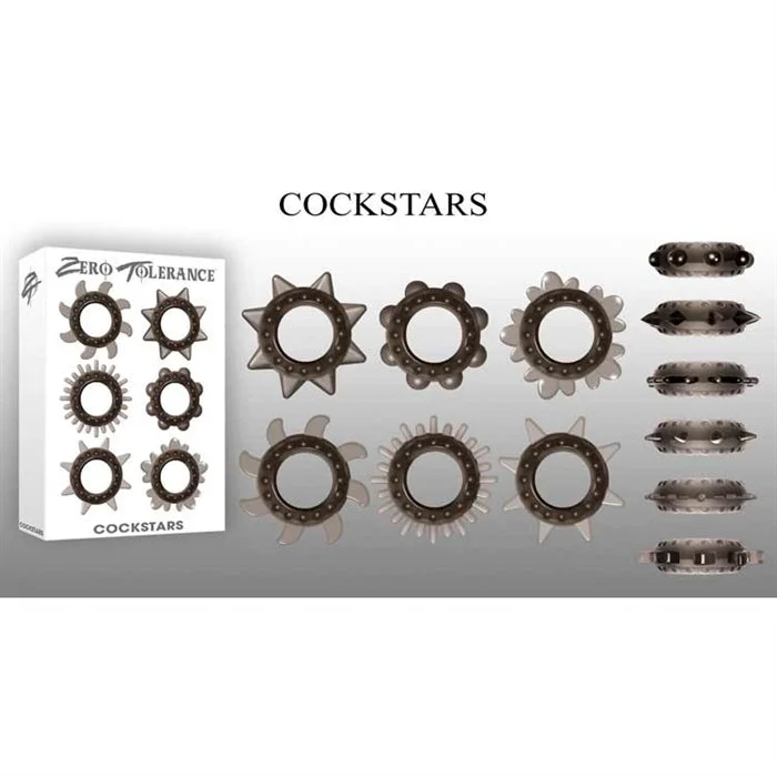 cock ring standout traits-Cockstars Cock Rings 6pk by Zero Tolerance