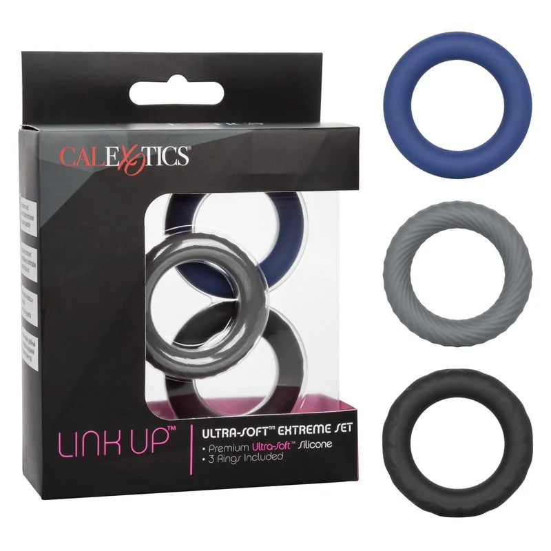 cock ring surface tips-Link Ultra Soft Extreme Set Cock Rings 3pk by Cal Exotics