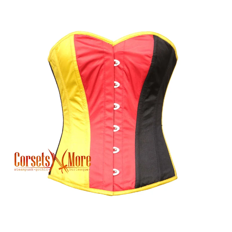 Corset with velvet cord-Seraphina Emberhart Red and Gold-Yellow and Black Corset Top