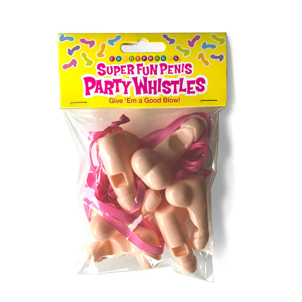 Silent anal stimulators-Super Fun ''Penis Party Whistles'' -6 pc