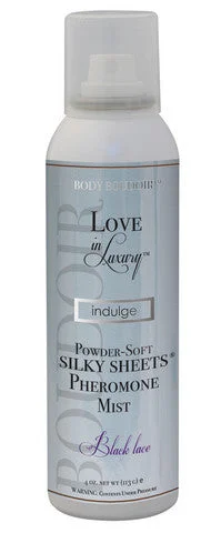 Silicone toys with fine ridges-Love In Luxury Indulge Powder Soft Silky Sheets Pheromone Mist - Black Lace - 4 oz.