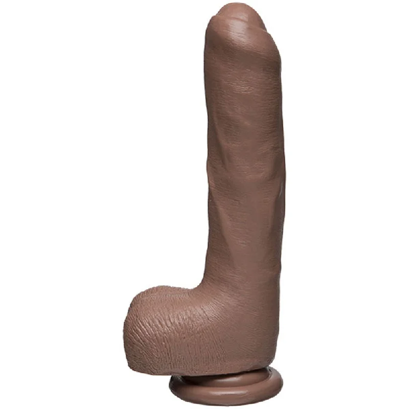 Vibrating toys with mild air-The D - Uncut D - 9 Inch With Balls - Firmskyn -  Caramel