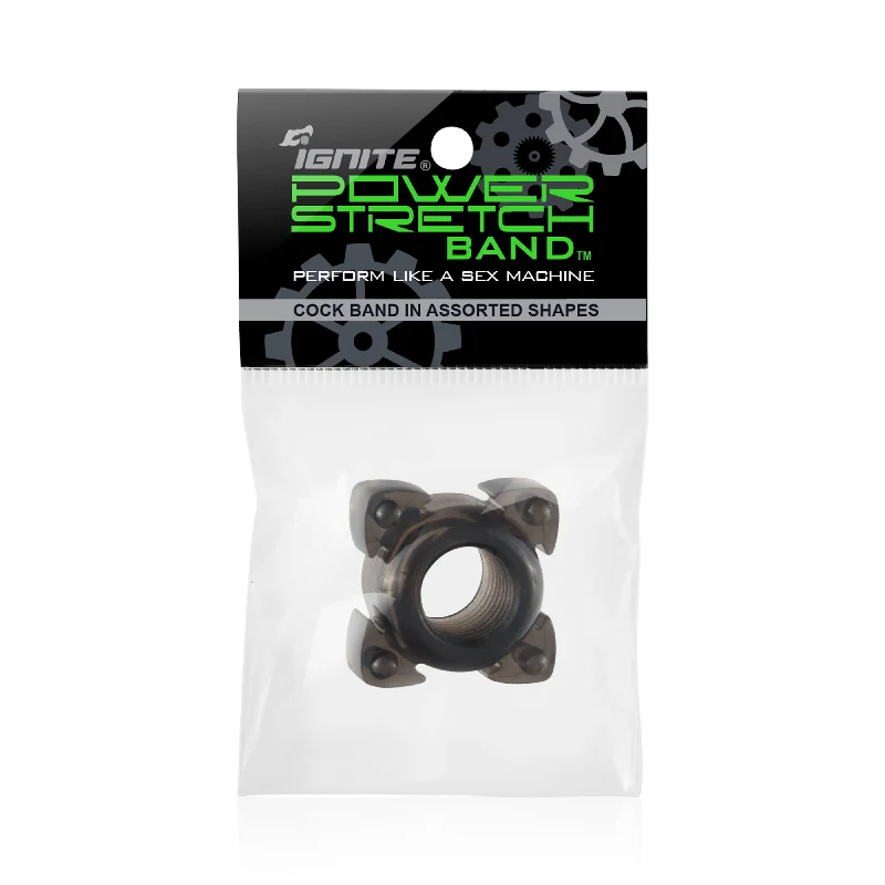 cock ring shrink-Si-95089 COCK RINGS - POWER STRETCH BANDS (BLACK)