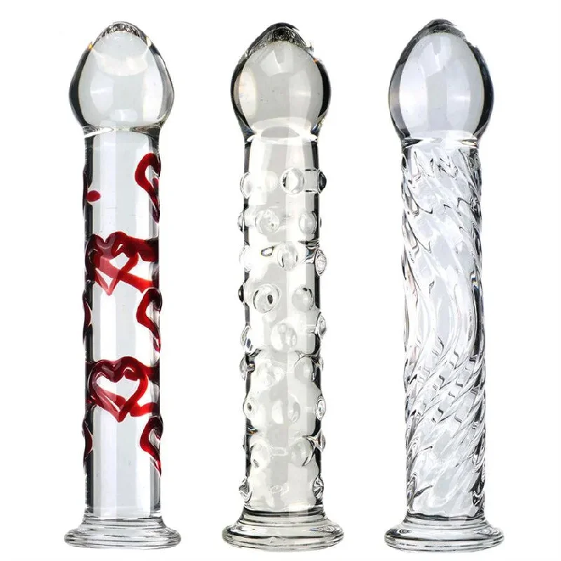 brain-sync-dildo-7 Inches Textured Candle Glass Dildo