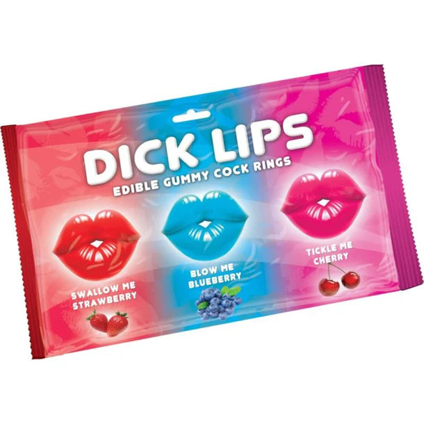 cock ring frown-Dick Lips Gummy Candy Cock Rings 3pk by Hott Products