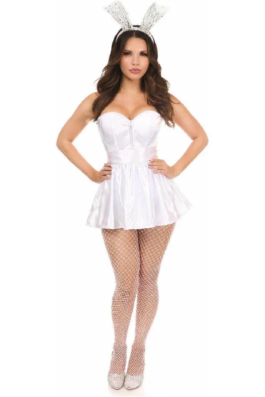 Corset with ribbon laces-Lavish 3 PC Sexy Bunny Corset Costume