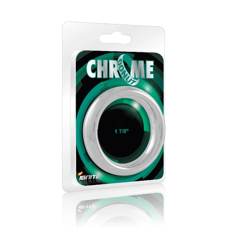 cock ring glide-Si-95013 COCK RING - CHROME DONUT (1.88in/48mm)