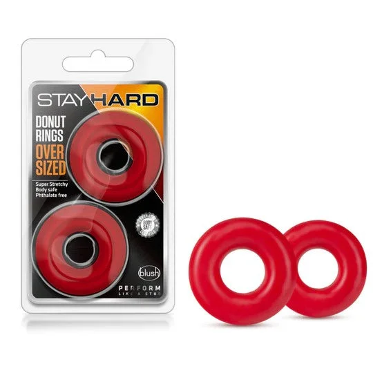 cock ring whisper-StayHard Donut Oversized Cock Rings 2pk by Blush Novelties