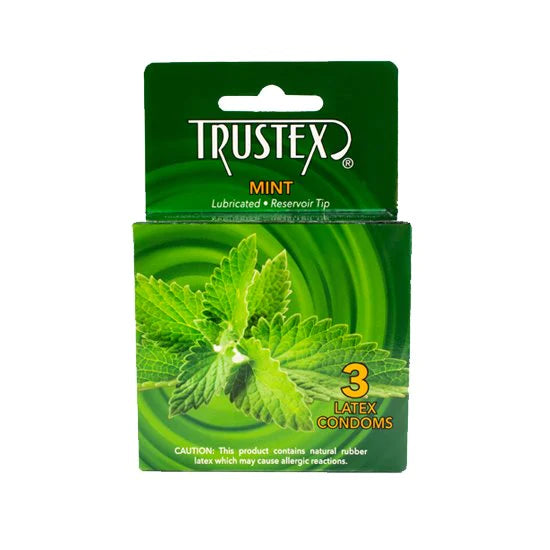 Vibrating rings with mild air-Trustex condoms ''Mint'' 3-pack