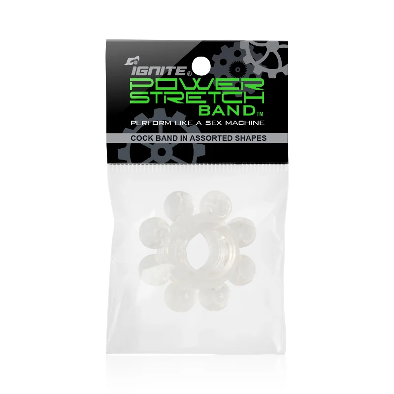 cock ring push-Si-95090 COCK RINGS - POWER STRETCH BANDS (CLEAR)