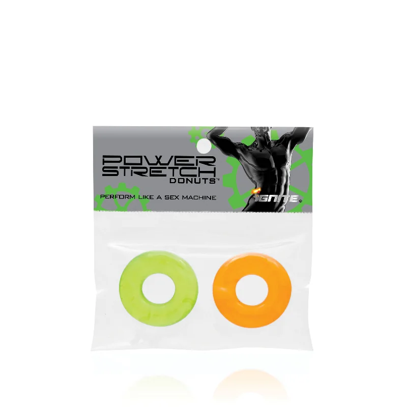 cock ring contract-Si-95107 COCK RINGS - POWER STRETCH DONUTS 2 PACK (ORANGE/GREEN)