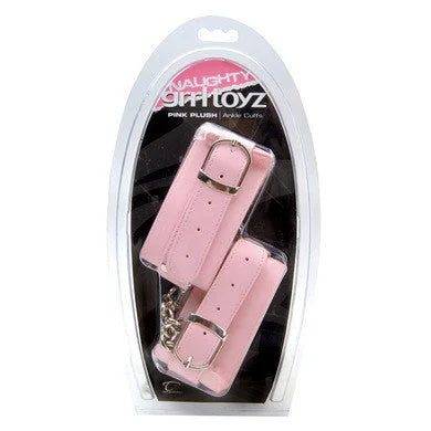 BDSM toy flogger moods-Grrl Toyz Pink Plush Ankle Cuffs With Chain