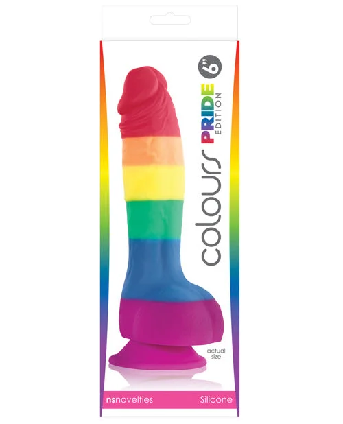 BDSM toy mask safeties-Colours Pride Edition 6" Dong W/suction Cup