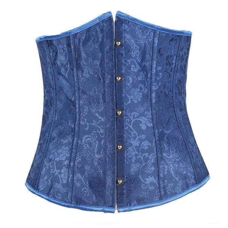 Sex toys for erotic intimacy-Women's Gothic Jacquard Underbust Corstes Blue