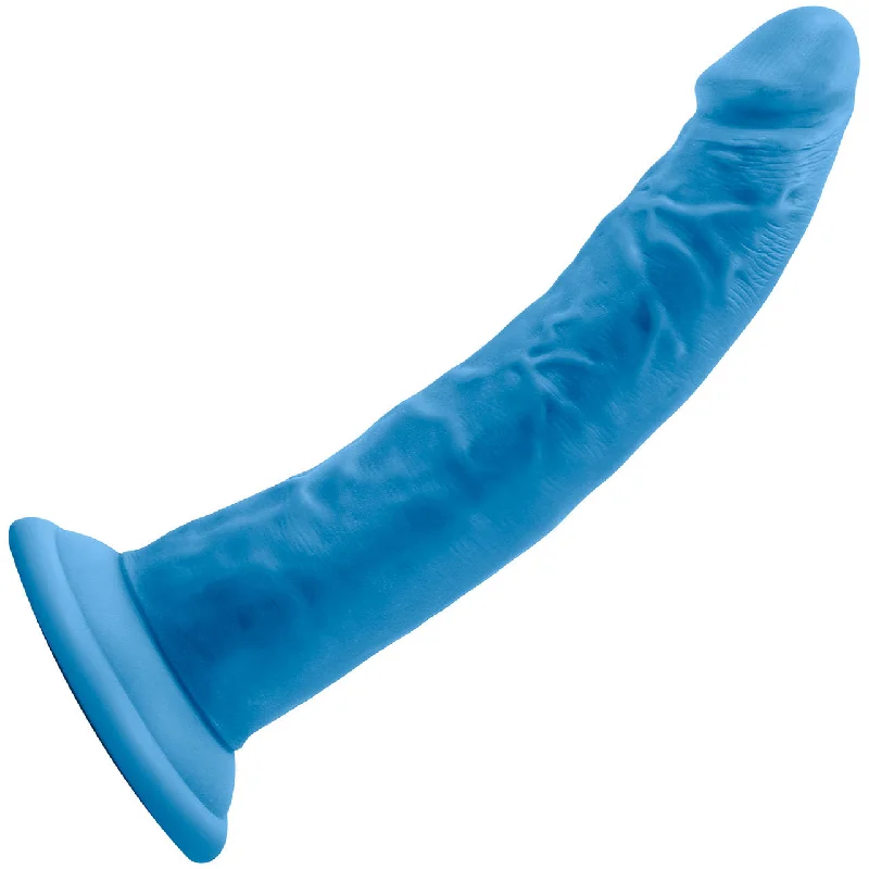 spark-charge-dildo-Neo Elite 7.5 Inch Dual Density Realistic Silicone Dildo by Blush - Neon Blue