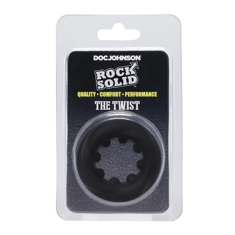 cock ring hunt-Rock Solid The Twist Silicone Cock Ring By Doc Johnson