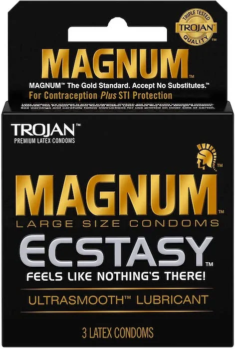 Silent air wave anal toys-Trojan ''Magnum Ecstasy''  -3Pk