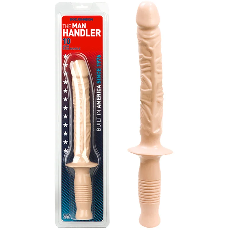 Silent wave pulse clit toys-Manhandler: 15in.x 1.25in. (White)