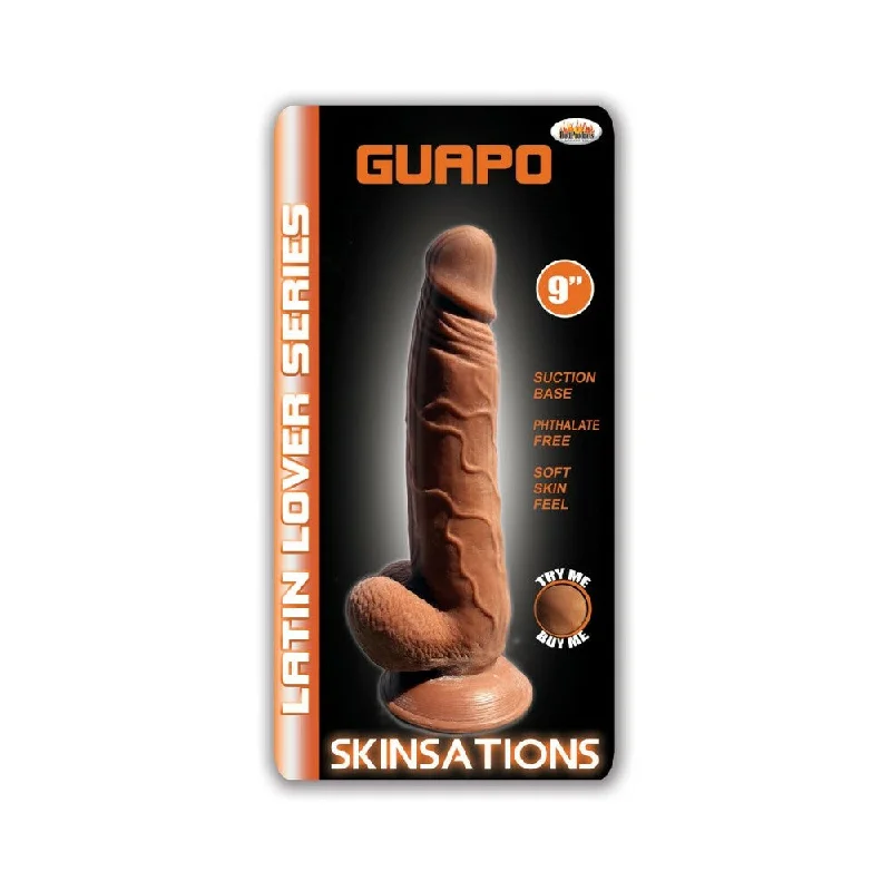 Vibrating rings with fine pulses-Skinsations Latin Lover Series Guapo 9  Inch