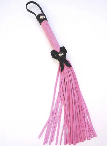 BDSM toy paddle intensities-Love Knot Flog-Her - Pink With Black Bow