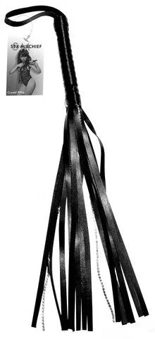 BDSM toy flogger curves-Sex And Mischief Crystal Whip - Black