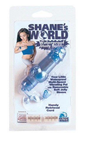 Vibrator with glowing lights-Shane's World - Waterproof Study Buddy - Blue