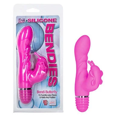 Vibrator big hit-Silicone Bendies Bendi Butterf Butterfly Pink