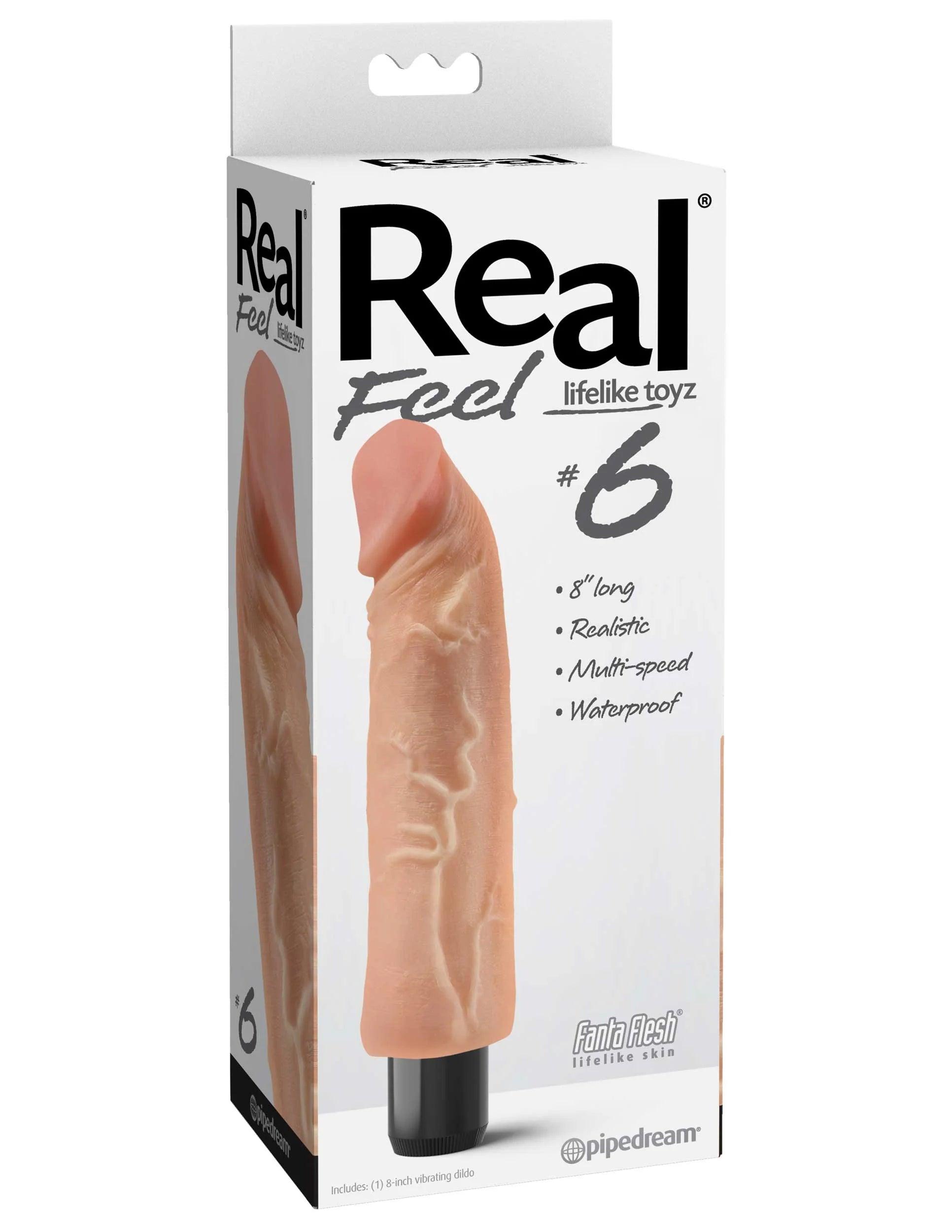 lunar-glow-dildo-Pipedream Real Feel Lifelike Toyz No. 6 Realistic 8 in. Vibrating Dildo