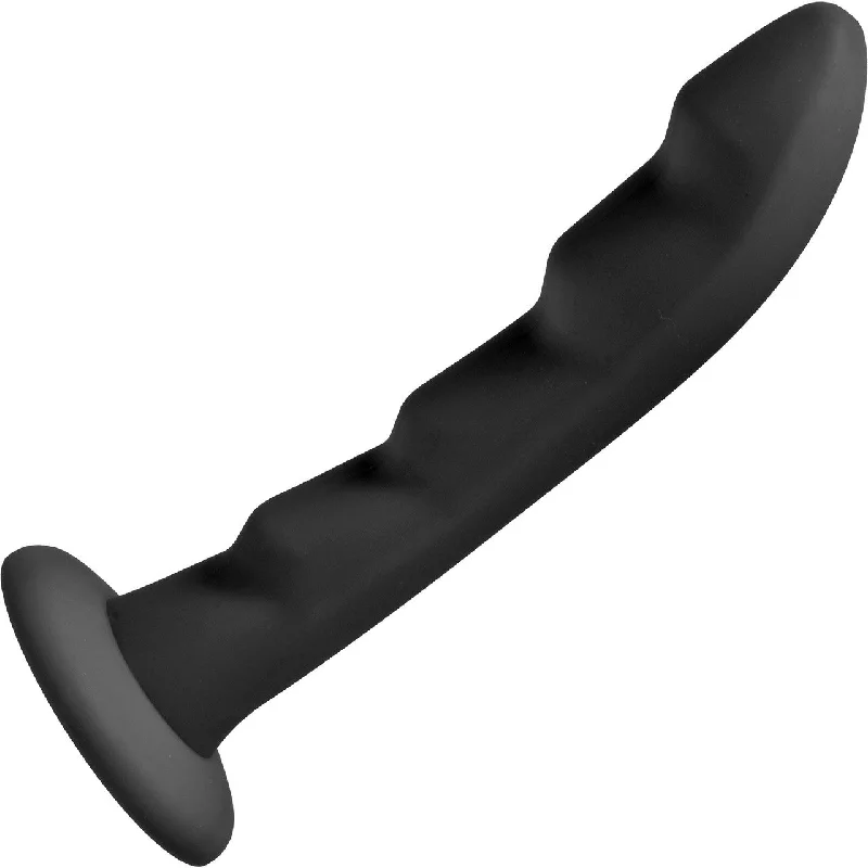 gust-dildo-Strap U Ripples 6.75" Silicone G-Spot Dildo - Black