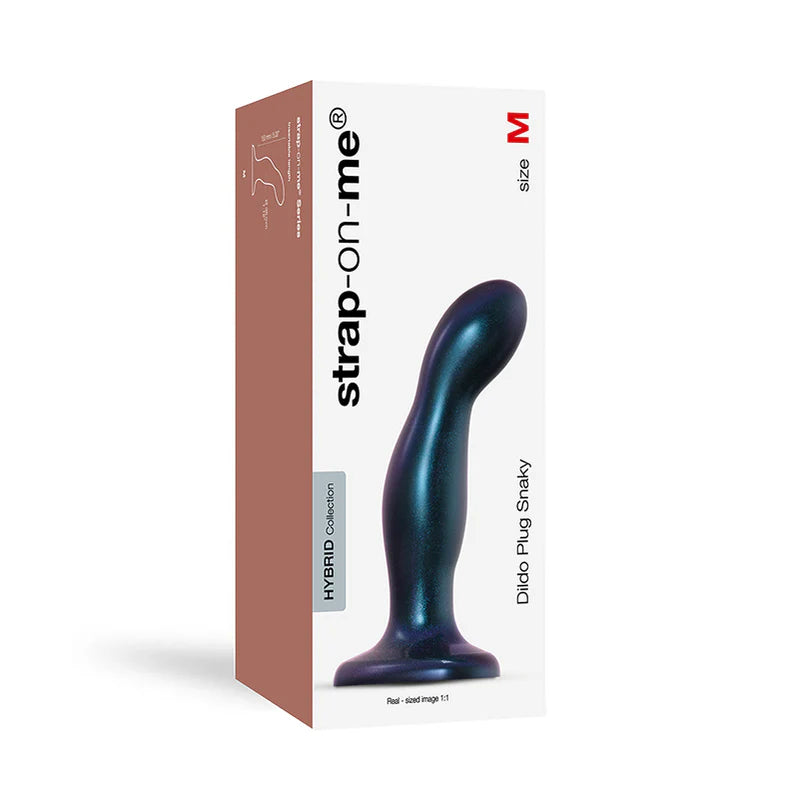 limitless-dildo-Strap-On-Me Hybrid Collection Dildo Plug Snaky – Metallic Blue (Medium)