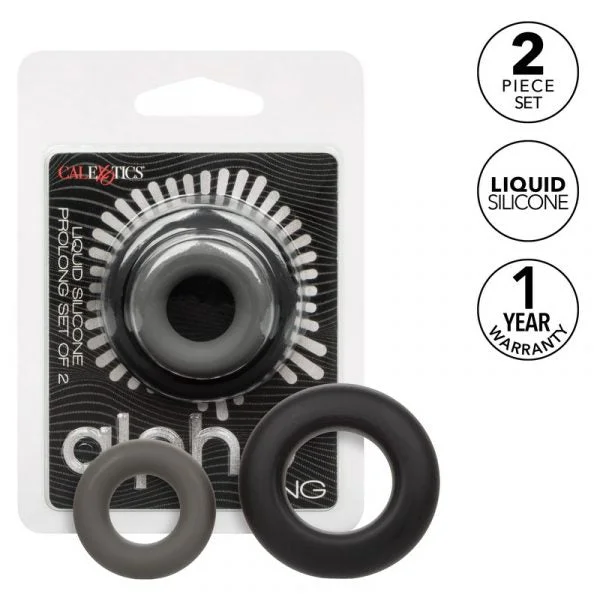 cock ring descent-Alpha Liquid Silicone Prolong 2pk Cock Ring by Cal Exotics