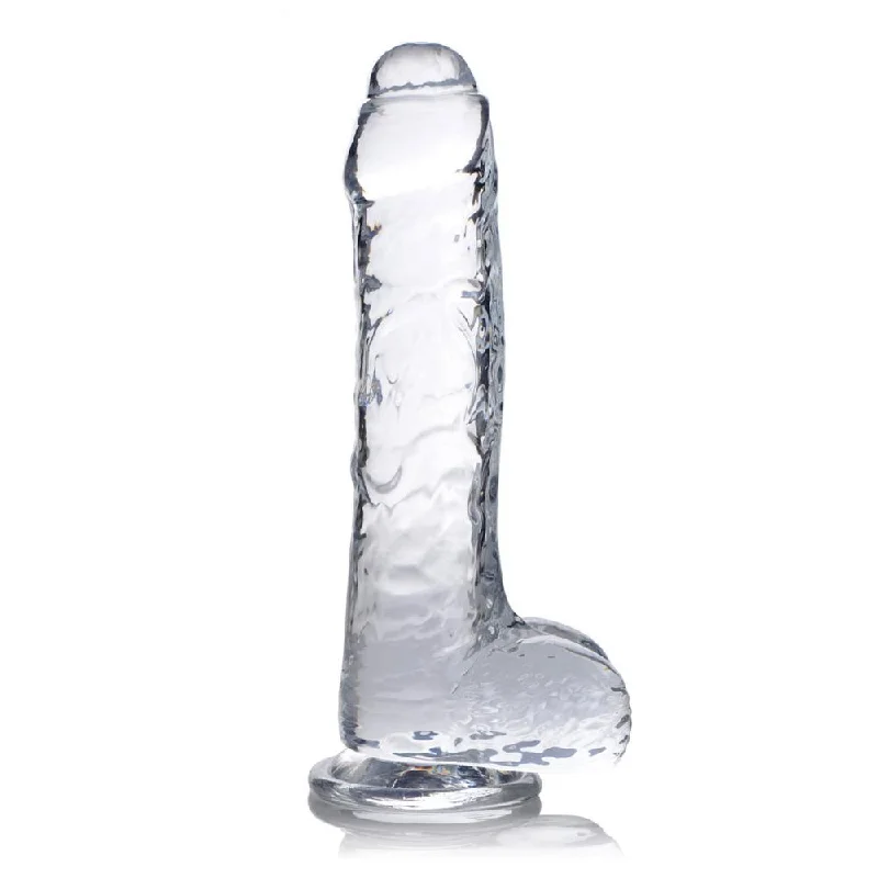 tote-dildo-Slim C-Thru Clear Dildo with Balls