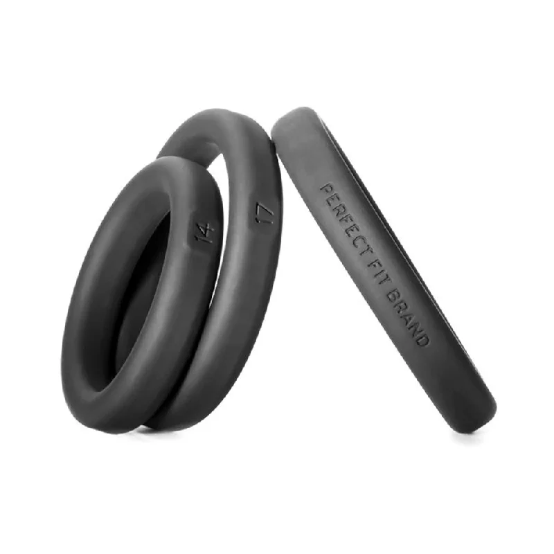 cock ring sprint-Perfect Fit Xact-fit Silicone Rings S-m-l (#14, #17, #20) Black