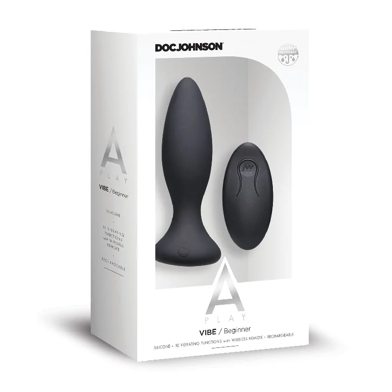 BDSM toy collar flexibilities-A Play VIBE Rechargeable Silicone Anal Plug w/Remote