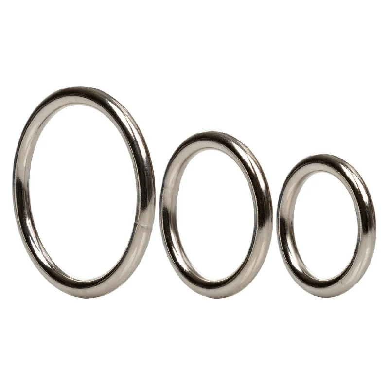 cock ring thud-Silver Rings Metal Cock Ring Set