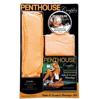 BDSM toy paddle sensations-Penthouse Couples Satin And Scented Bondage Kit - Peach