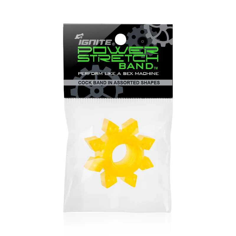 cock ring flame-Si-95092 COCK RINGS - POWER STRETCH BANDS (YELLOW)