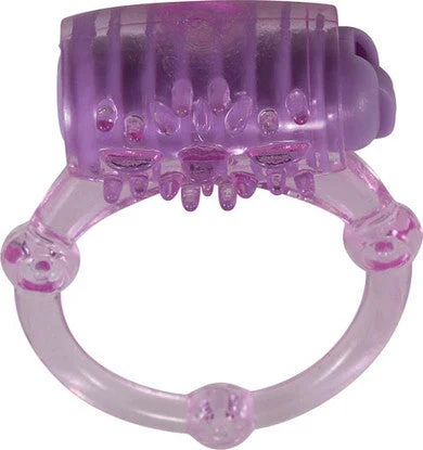 Rechargeable pulse air clit toys-Humm Dinger Vibrating Penis Ring - Purple