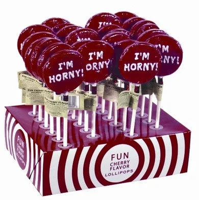 Sex toys for digital intimacy-I'm Horny Lollipops - 24 Count With Display